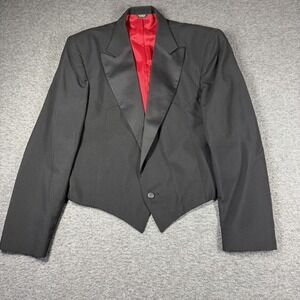 Vintage Pagano West Blazer Jacket Men 40R Black Rockabilly Western